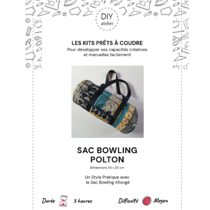 Etiquette de la box du kit de couture SAC BOWLING de DIY Atelier