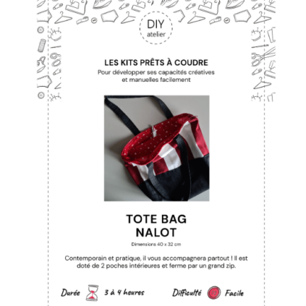 Etiquette de la box du kit de couture TOTE BAG de DIY Atelier