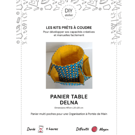 Etiquette de la box du kit de couture panier de table de DIY Atelier