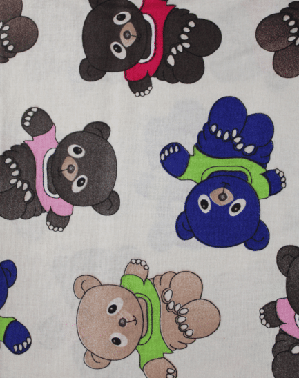 Tissu coton pour enfant motif ourson