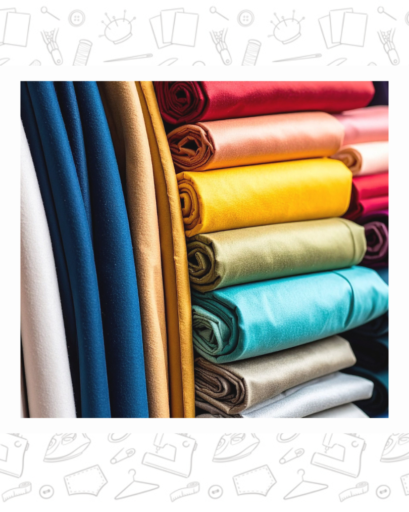 Tissus multicolores sur étagères