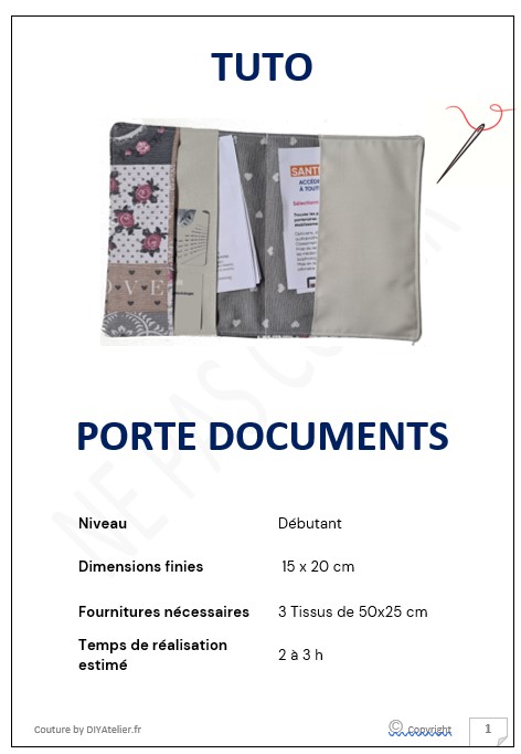 Patron PDF Porte Documents + tuto